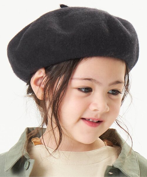 Ampersand（アンパサンド）の「ベレー帽（ハンチング/ベレー帽・キッズ・ブラック/ブラウン/マスタード/ワインレッド・48/50/52/54/56）」の2枚目の写真