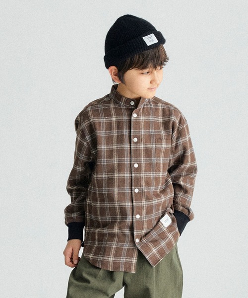 GENERATOR（ジェネレーター）の「GENERATOR/ジェネレーター バンドカラーシャツ（シャツ/ブラウス・キッズ・ブラウン系その他2/ベージュ系その他6/ブルー系その他5/ブラック・M/L/XL）」の3枚目の写真