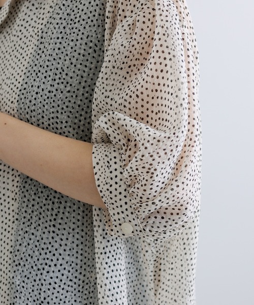 PUAL CE CIN（ピュアルセシン）の「【Du noir】ドット柄ワンピース（ワンピース・レディース・ブラック/アイボリー・FREE）」の6枚目の写真