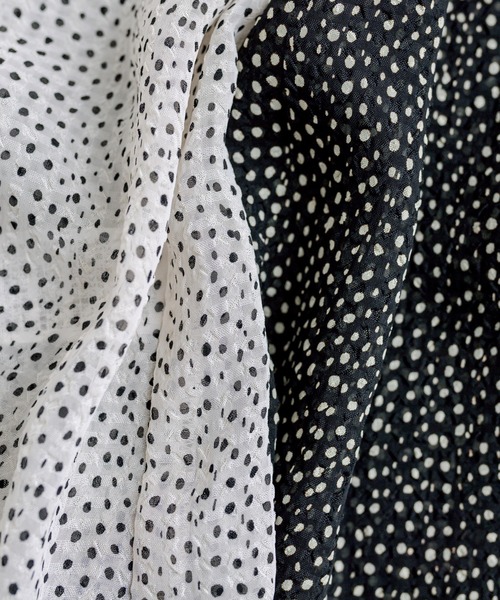 PUAL CE CIN（ピュアルセシン）の「【Du noir】ドット柄ワンピース（ワンピース・レディース・ブラック/アイボリー・FREE）」の3枚目の写真