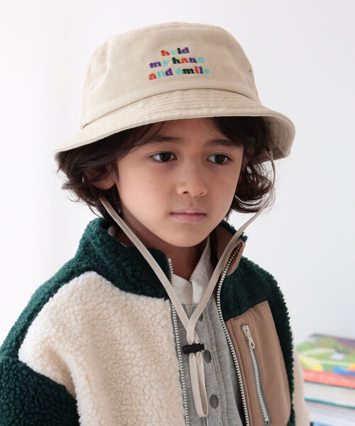 B:MING by BEAMS（ビーミングバイビームス）の「B:MING by BEAMS / バケットハット（ハット・キッズ・ホワイト/ブラック/グリーン・ONE SIZE）」の2枚目の写真