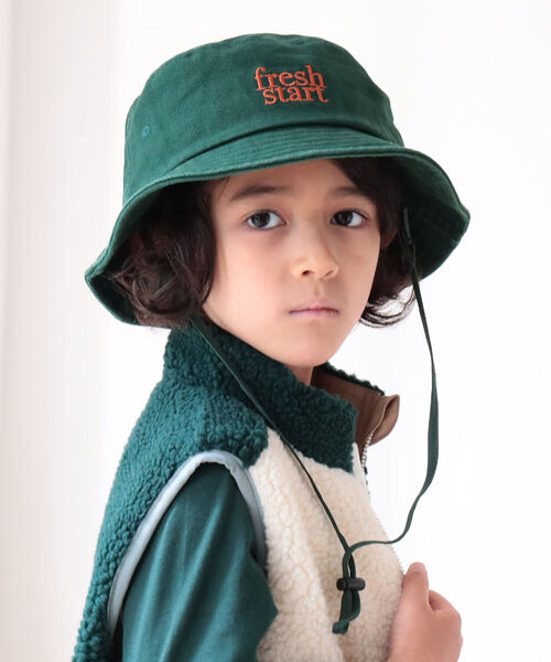 B:MING by BEAMS（ビーミングバイビームス）の「B:MING by BEAMS / バケットハット（ハット・キッズ・ホワイト/ブラック/グリーン・ONE SIZE）」の3枚目の写真