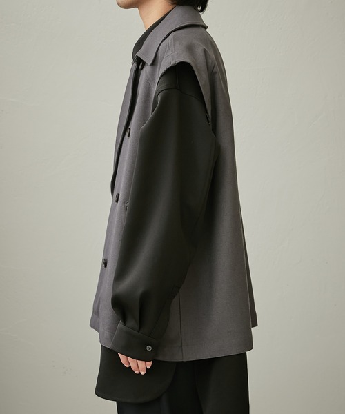 Lui's（ルイス）の「ワイドトレンチベスト（ベスト・メンズ・チャコールグレー/ブラック・FREE）」の5枚目の写真