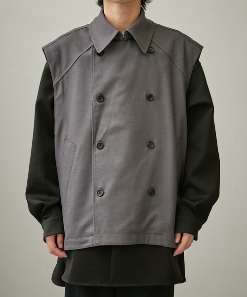 Lui's（ルイス）の「ワイドトレンチベスト（ベスト・メンズ・チャコールグレー/ブラック・FREE）」の8枚目の写真