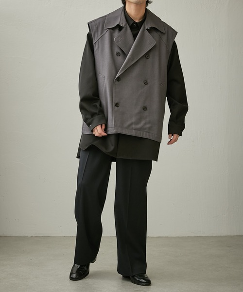 Lui's（ルイス）の「ワイドトレンチベスト（ベスト・メンズ・チャコールグレー/ブラック・FREE）」の7枚目の写真