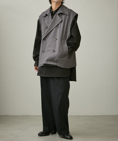 Lui's（ルイス）の「ワイドトレンチベスト（ベスト・メンズ・チャコールグレー/ブラック・FREE）」の21枚目の写真