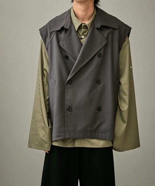 Lui's（ルイス）の「ワイドトレンチベスト（ベスト・メンズ・チャコールグレー/ブラック・FREE）」の19枚目の写真