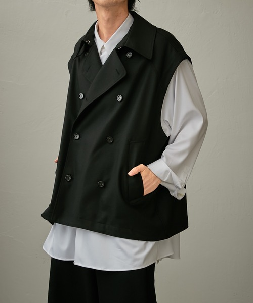 Lui's（ルイス）の「ワイドトレンチベスト（ベスト・メンズ・チャコールグレー/ブラック・FREE）」の6枚目の写真