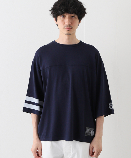 B.C STOCK(ベーセーストック)の「【3x3.EXE】 フットボールTシャツ(Tシャツ/カットソー・メンズ・ホワイト系その他/ネイビー・LARGE/MEDIUM)」の10枚目の写真