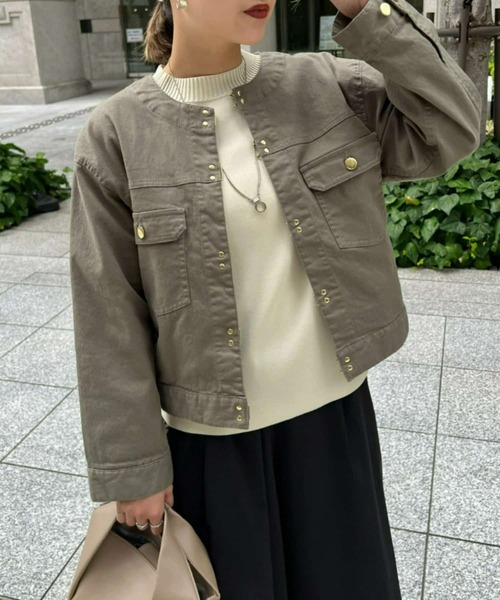 セール ゴールドフックノーカラーgジャン デニムジャケット Chez Toi シェトワ のファッション通販 Zozotown セール ゴールドフックノーカラーgジャン デニムジャケット Chez Toi シェトワ のファッション通販 Zozotown