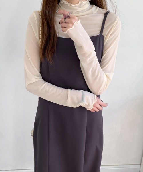 ABITOKYO(アビトーキョー)の「スリットIラインタイトキャミワンピース(ワンピース・レディース・ダークブラウン/ベージュ/ブラック・S/M)」の10枚目の写真