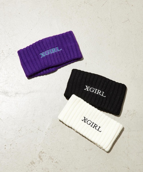 X-girl(エックスガール)の「KNIT HEAD BAND(ヘアバンド・レディース・ホワイト/ブラック/パープル・ONE SIZE)」の9枚目の写真