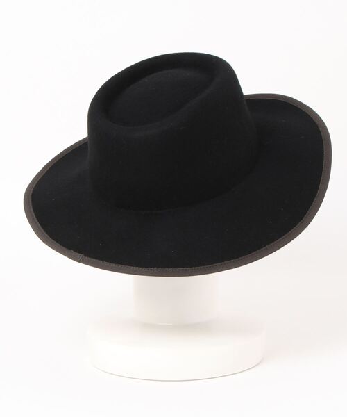 ROSE BUD（ローズバッド）の「(CONTROL FREAK)パイピングポークパイ型ハット（ハット・レディース・ブラック/ベージュ・FREE）」の3枚目の写真