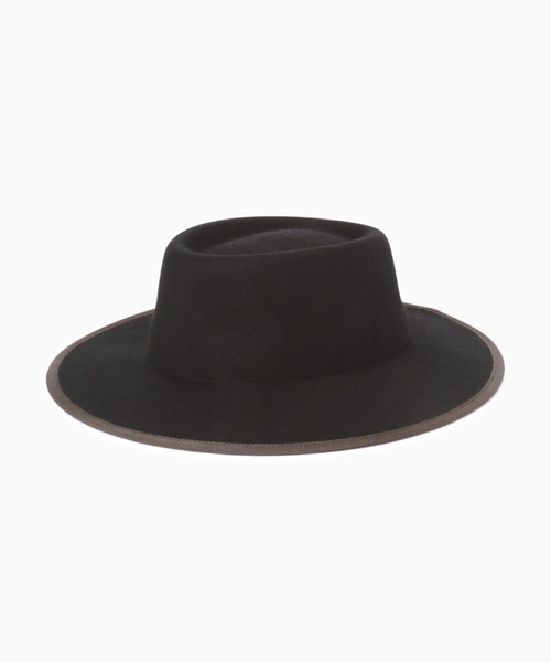 ROSE BUD（ローズバッド）の「(CONTROL FREAK)パイピングポークパイ型ハット（ハット・レディース・ブラック/ベージュ・FREE）」の4枚目の写真