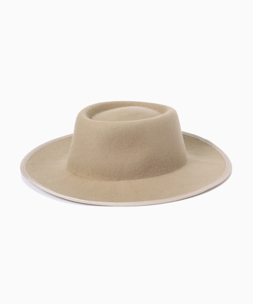 ROSE BUD（ローズバッド）の「(CONTROL FREAK)パイピングポークパイ型ハット（ハット・レディース・ブラック/ベージュ・FREE）」の5枚目の写真