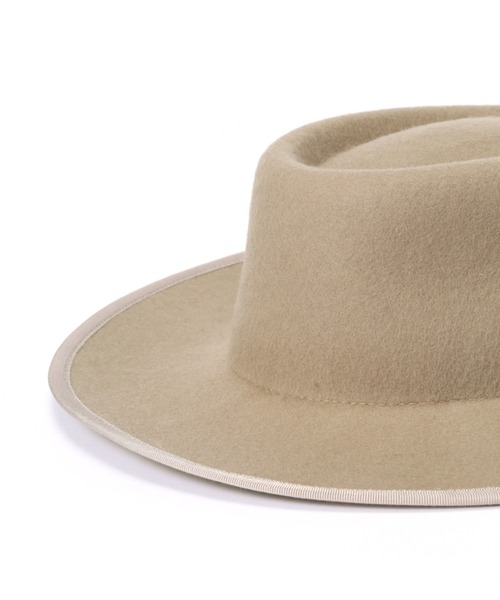 ROSE BUD（ローズバッド）の「(CONTROL FREAK)パイピングポークパイ型ハット（ハット・レディース・ブラック/ベージュ・FREE）」の8枚目の写真