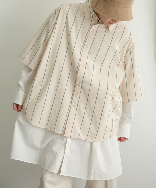 SENSE OF PLACE by URBAN RESEARCH（センスオブプレイスバイアーバンリサーチ）の「バンドカラーロングシャツ（シャツ/ブラウス・メンズ・ホワイト系その他/ホワイト・LARGE/MEDIUM）」の12枚目の写真