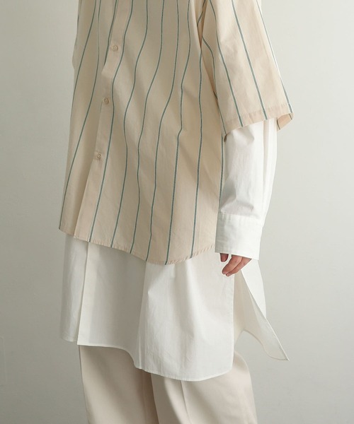 SENSE OF PLACE by URBAN RESEARCH（センスオブプレイスバイアーバンリサーチ）の「バンドカラーロングシャツ（シャツ/ブラウス・メンズ・ホワイト系その他/ホワイト・LARGE/MEDIUM）」の13枚目の写真