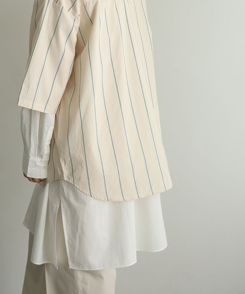 SENSE OF PLACE by URBAN RESEARCH（センスオブプレイスバイアーバンリサーチ）の「バンドカラーロングシャツ（シャツ/ブラウス・メンズ・ホワイト系その他/ホワイト・LARGE/MEDIUM）」の14枚目の写真