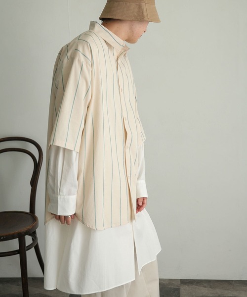 SENSE OF PLACE by URBAN RESEARCH（センスオブプレイスバイアーバンリサーチ）の「バンドカラーロングシャツ（シャツ/ブラウス・メンズ・ホワイト系その他/ホワイト・LARGE/MEDIUM）」の15枚目の写真