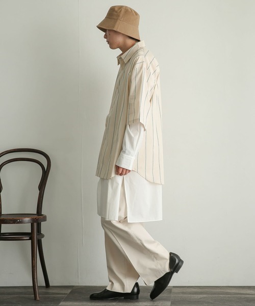 SENSE OF PLACE by URBAN RESEARCH（センスオブプレイスバイアーバンリサーチ）の「バンドカラーロングシャツ（シャツ/ブラウス・メンズ・ホワイト系その他/ホワイト・LARGE/MEDIUM）」の16枚目の写真