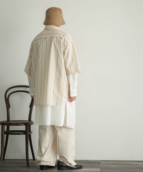 SENSE OF PLACE by URBAN RESEARCH（センスオブプレイスバイアーバンリサーチ）の「バンドカラーロングシャツ（シャツ/ブラウス・メンズ・ホワイト系その他/ホワイト・LARGE/MEDIUM）」の17枚目の写真