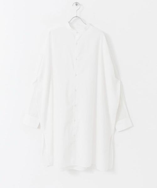 SENSE OF PLACE by URBAN RESEARCH（センスオブプレイスバイアーバンリサーチ）の「バンドカラーロングシャツ（シャツ/ブラウス・メンズ・ホワイト系その他/ホワイト・LARGE/MEDIUM）」の4枚目の写真