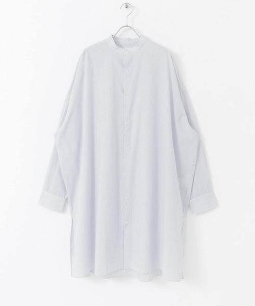 SENSE OF PLACE by URBAN RESEARCH（センスオブプレイスバイアーバンリサーチ）の「バンドカラーロングシャツ（シャツ/ブラウス・メンズ・ホワイト系その他/ホワイト・LARGE/MEDIUM）」の5枚目の写真