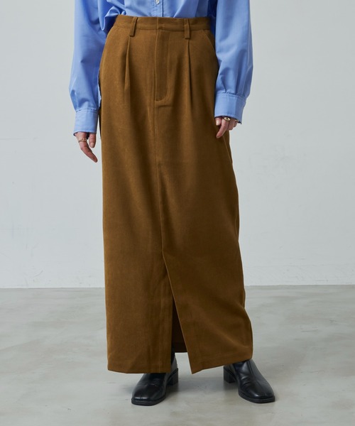 Aunt Marie's(アントマリーズ)の「コーデュロイロングナロースカート/セットアップ対応(スカート・レディース・ブラック/レオパード/ピンク/ブラウン/アイボリー・FREE/MT)」の12枚目の写真