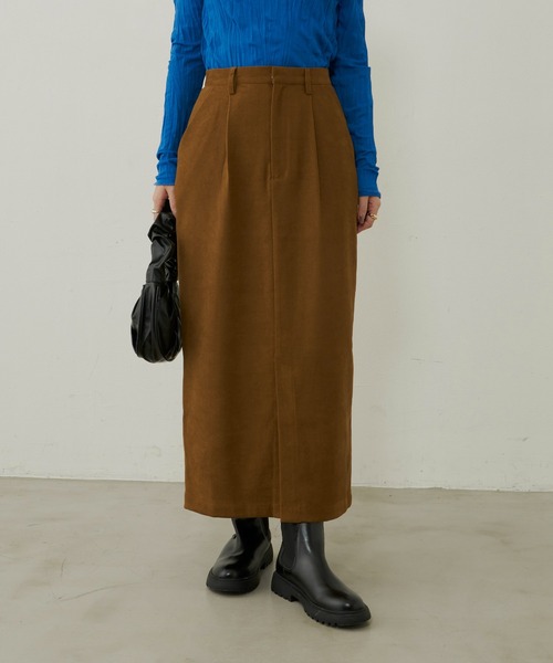 Aunt Marie's(アントマリーズ)の「コーデュロイロングナロースカート/セットアップ対応(スカート・レディース・ブラック/レオパード/ピンク/ブラウン/アイボリー・FREE/MT)」の14枚目の写真