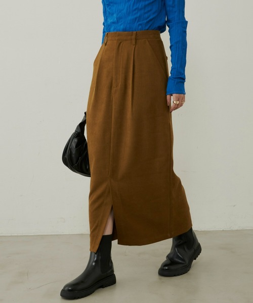 Aunt Marie's(アントマリーズ)の「コーデュロイロングナロースカート/セットアップ対応(スカート・レディース・ブラック/レオパード/ピンク/ブラウン/アイボリー・FREE/MT)」の13枚目の写真