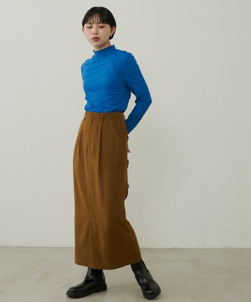 Aunt Marie's(アントマリーズ)の「コーデュロイロングナロースカート/セットアップ対応(スカート・レディース・ブラック/レオパード/ピンク/ブラウン/アイボリー・FREE/MT)」の7枚目の写真