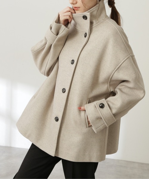 N.（N. Natural Beauty Basic）（エヌエヌナチュラルビューティーベーシック）の「【追加生産】【S Size Line】◆テックメルトンスタンドネックショートコート（その他アウター・レディース・ブラック/ベージュ/オレンジ・SMALL/MEDIUM）」の17枚目の写真