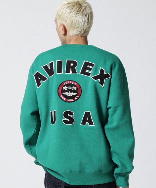 AVIREX(アヴィレックス)の「VARSITY LOGO CREW NECK SWEAT / バーシティ ロゴ クルーネック スウェット / AVIREX / アヴィレックス(スウェット・メンズ・グリーン/ブラック/ホワイト/オレンジ/その他・2XL/L/M/XL)」の3枚目の写真