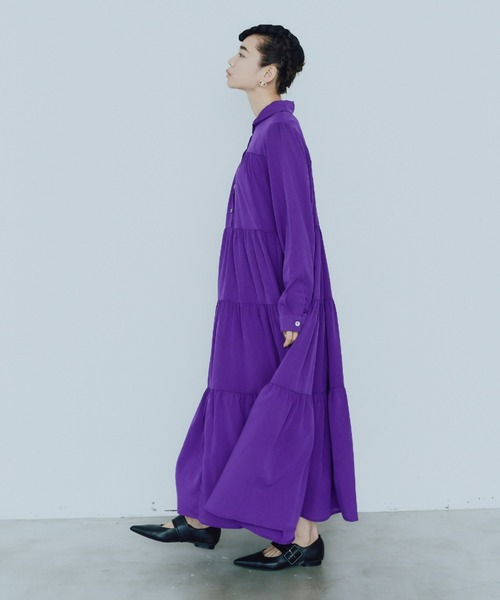 manana suerte（マニャーナスエルテ）の「ラウンドカラーティアードワンピース（ワンピース・レディース・グリーン/ブラック/ブルー/パープル・FREE）」の14枚目の写真