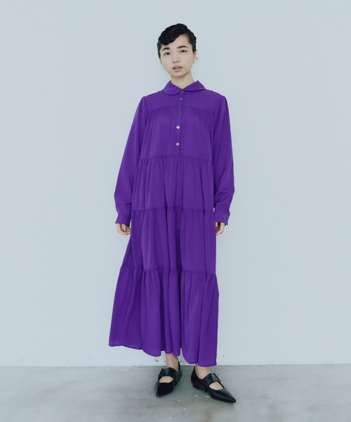 manana suerte（マニャーナスエルテ）の「ラウンドカラーティアードワンピース（ワンピース・レディース・グリーン/ブラック/ブルー/パープル・FREE）」の13枚目の写真