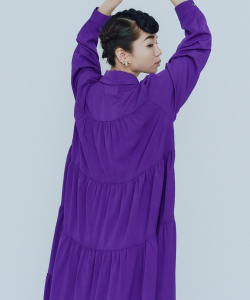 manana suerte（マニャーナスエルテ）の「ラウンドカラーティアードワンピース（ワンピース・レディース・グリーン/ブラック/ブルー/パープル・FREE）」の16枚目の写真