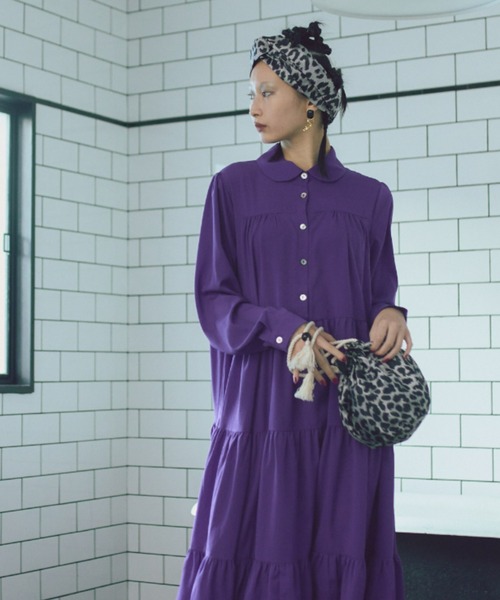 manana suerte（マニャーナスエルテ）の「ラウンドカラーティアードワンピース（ワンピース・レディース・グリーン/ブラック/ブルー/パープル・FREE）」の20枚目の写真