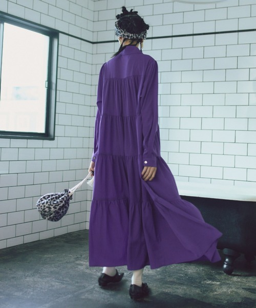 manana suerte（マニャーナスエルテ）の「ラウンドカラーティアードワンピース（ワンピース・レディース・グリーン/ブラック/ブルー/パープル・FREE）」の18枚目の写真