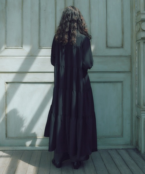 ラウンドカラーティアードワンピース（ワンピース）｜manana suerte