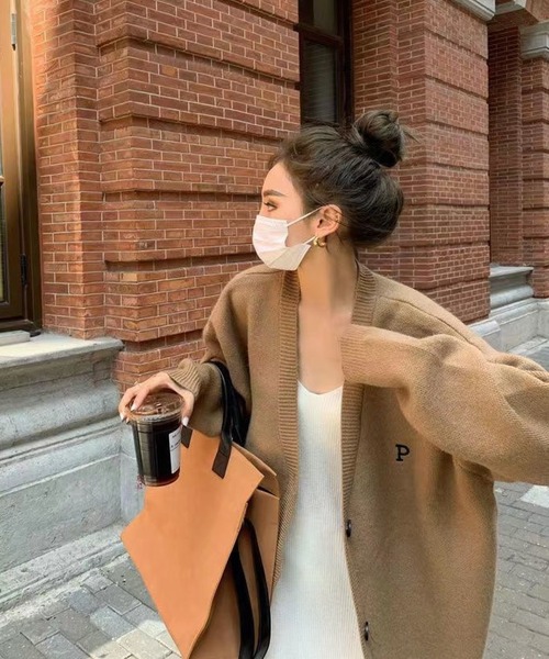 meJane（ミージェーン）の「P刺繍ロゴ コクーンシルエットニットカーディガン（カーディガン/ボレロ・レディース・ブラック/グレー/キャメル・FREE）」の13枚目の写真