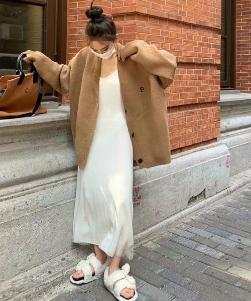 meJane（ミージェーン）の「P刺繍ロゴ コクーンシルエットニットカーディガン（カーディガン/ボレロ・レディース・ブラック/グレー/キャメル・FREE）」の14枚目の写真