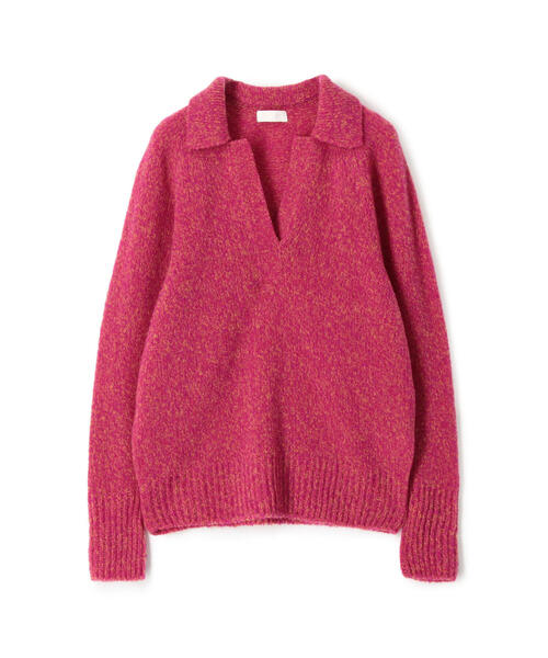 TOMORROWLAND （トゥモローランド）の「パフミックス ポロニット（ニット/セーター・レディース・ブラック系その他/ピンク系その他/ライトグレー・S）」の3枚目の写真