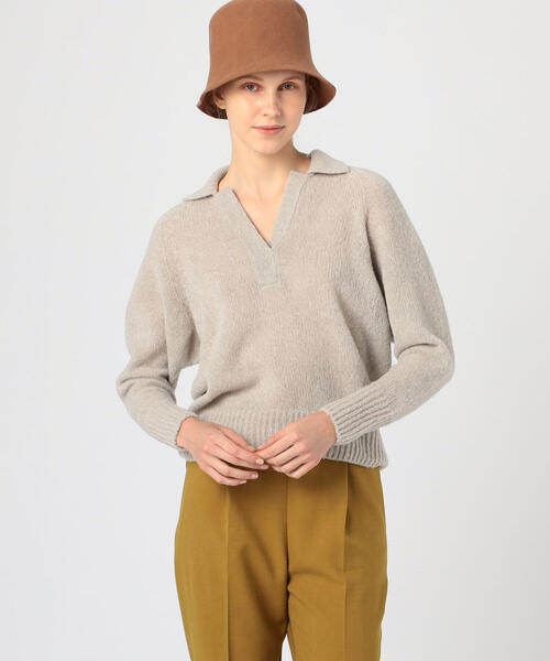 TOMORROWLAND （トゥモローランド）の「パフミックス ポロニット（ニット/セーター・レディース・ブラック系その他/ピンク系その他/ライトグレー・S）」の5枚目の写真