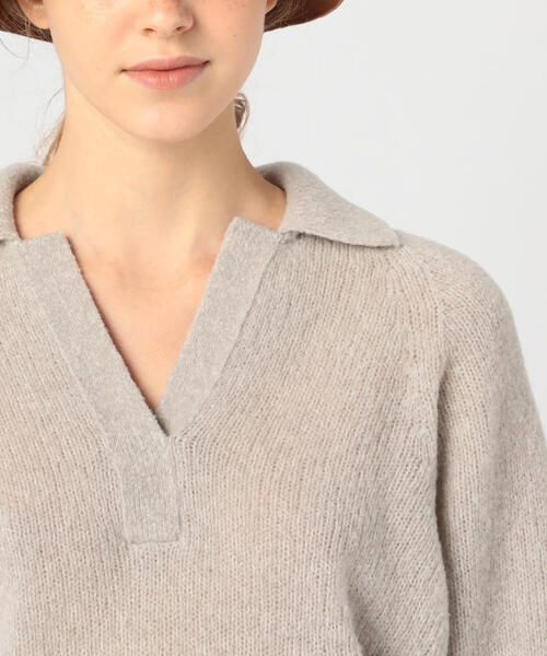 TOMORROWLAND （トゥモローランド）の「パフミックス ポロニット（ニット/セーター・レディース・ブラック系その他/ピンク系その他/ライトグレー・S）」の9枚目の写真