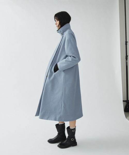 Aunt Marie's（アントマリーズ）の「スタンドカラー3WAYロングコート（ステンカラーコート・レディース・ブラック/ブラウン/グレー/カーキ/アイボリー/モカ/チャコールグレー/ネイビー/ダークブラウン/ブルー・FREE/MEDIUM/TALL）」の10枚目の写真