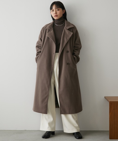 セール】スタンドカラー3WAYロングコート（ステンカラーコート）｜Aunt