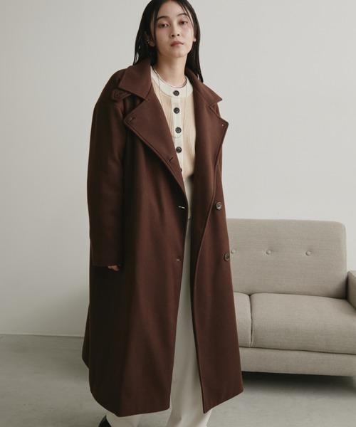 スタンドカラー3WAYロングコート（ステンカラーコート）｜Aunt Marie's