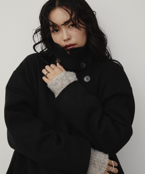 セール】スタンドカラー3WAYロングコート（ステンカラーコート）｜Aunt