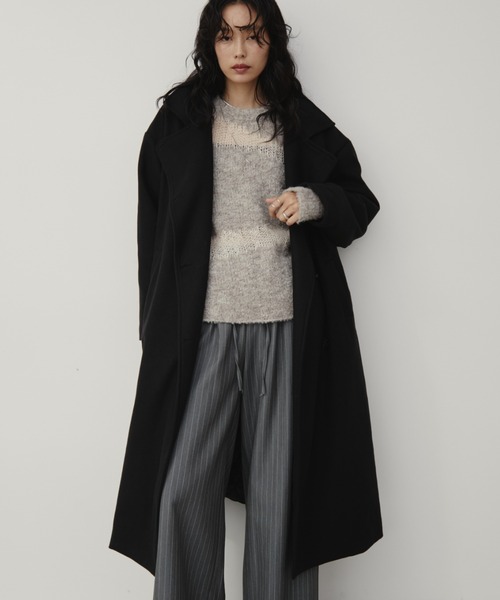 セール】スタンドカラー3WAYロングコート（ステンカラーコート）｜Aunt